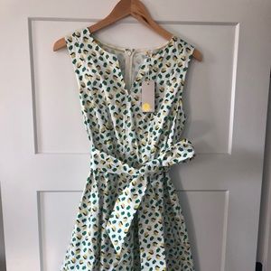Mischa belted mini dress in lemon pattern